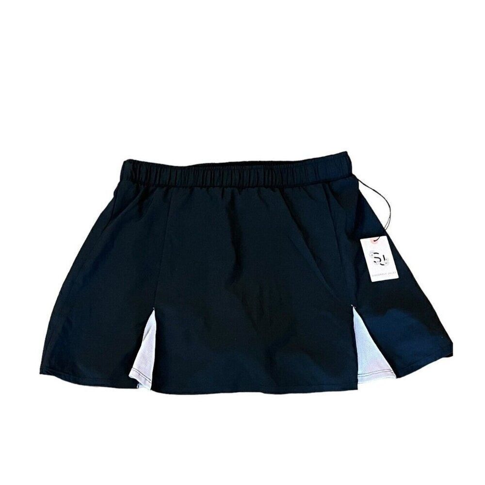 Ladies Large Black Pull On Skort Lightweight Flowy NWTSkirt Short One Piece